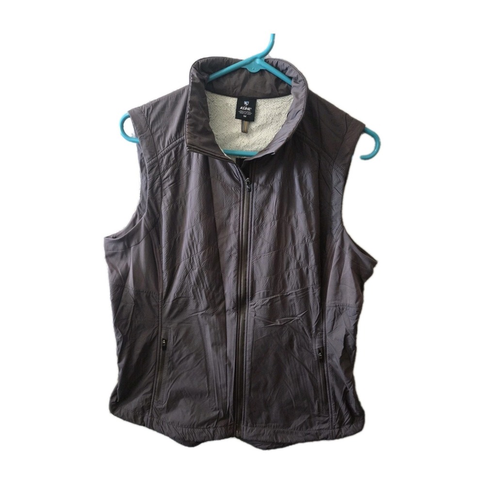 Kuhl Men's Insulated Vest Brown Zip‎ Up Soft Fleece Lined Outdoor Hiking Size M